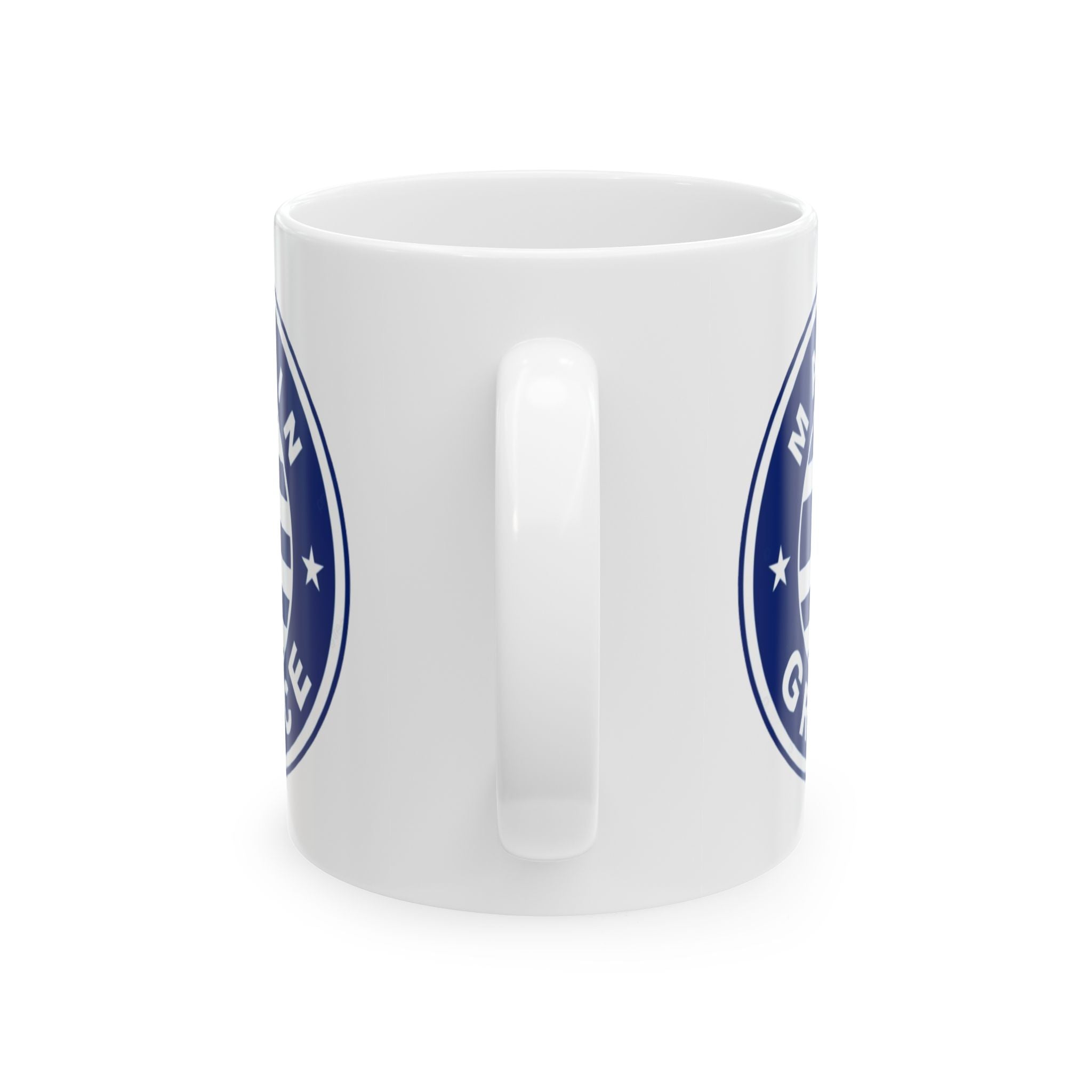 Made in Greece Mug (Design) — Blue Greek Emblem Coffee Cup (11oz, 15oz)